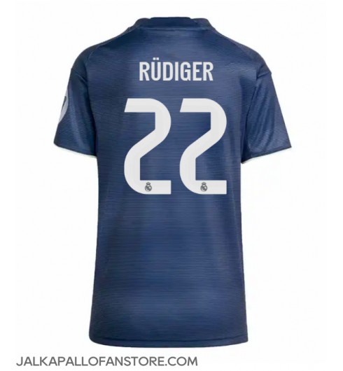 Real Madrid Antonio Rudiger #22 Vieraspaita Naisten 2025-26 Lyhythihainen Real Madrid Antonio Rudiger #22 Vieraspaita Naisten 2025-26 Lyhythihainen